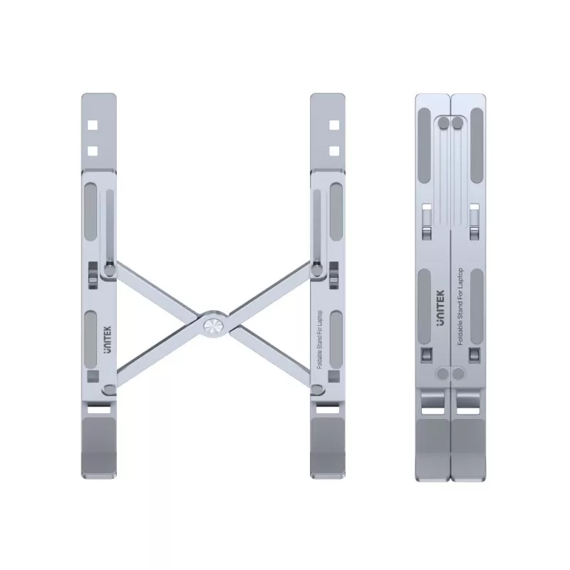 Unitek OT155SL soporte plegable para portátil, aluminio, plateado