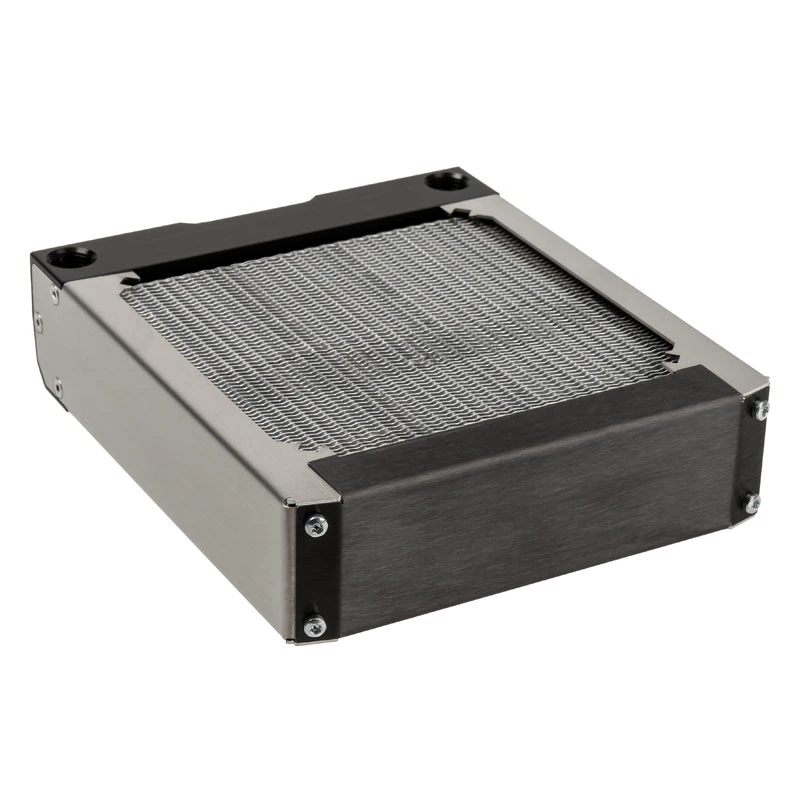 Bloque radiador Aqua-Computer 33701 — aluminio/cobre/acero inoxidable, 160×140×40 mm, plata