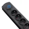 Protector de sobretensión Qoltec 50172 negro 6 tomas de CA 230V 5 m