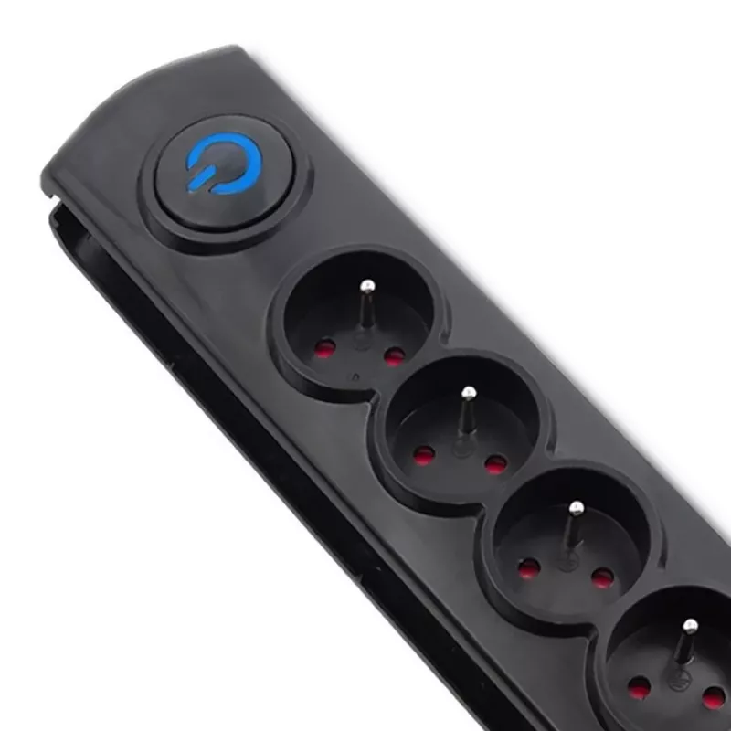 Protector de sobretensión Qoltec 50172 negro 6 tomas de CA 230V 5 m