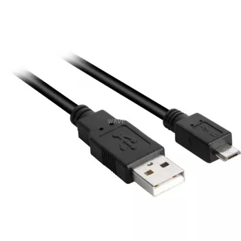Cable USB 2.0, conector macho USB-A > conector macho Micro-USB negro, 0,5 metros, doble apantallado