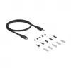 Hub USB DELOCK 3 puertos 5 Gbit/s con RJ45 Gigabit PoE++ y host USB Type-C, carcasa de metal, aislamiento de 1,5 kV, negro