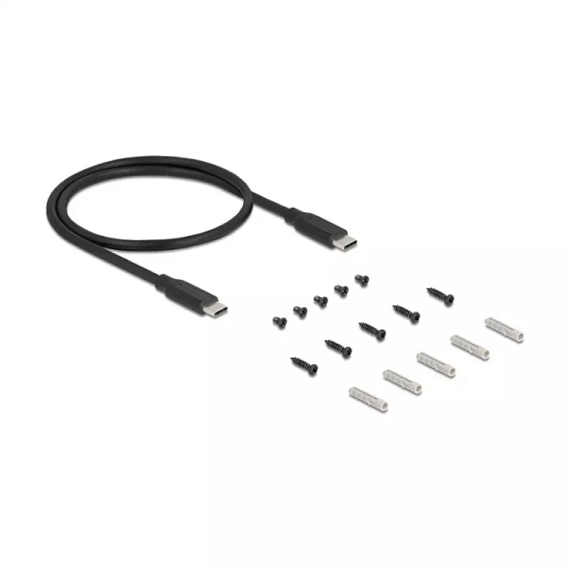 Hub USB DELOCK 3 puertos 5 Gbit/s con RJ45 Gigabit PoE++ y host USB Type-C, carcasa de metal, aislamiento de 1,5 kV, negro