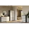 Armario top e shop MALWA SS-90, 90×180×50 cm, marco antracita, puertas batientes blancas, 2 cajones, laminado 16 mm