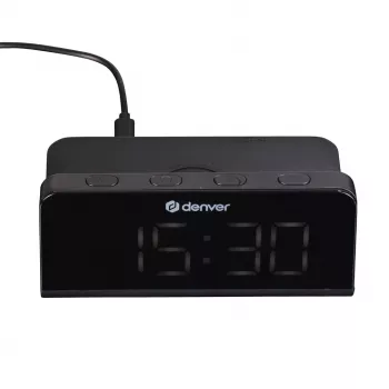 Despertador digital Denver ECQ-103MK2 negro pantalla LED a pilas