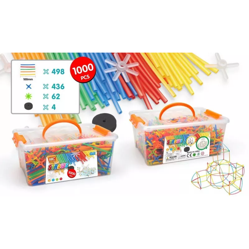 Bloques de construcción Ascato Askato Little Straws 1000 uds. — set de juguete de construcción, 1000 piezas