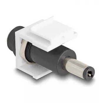 Módulo Keystone DeLOCK DC 5,5 x 2,1 mm conector hembra a conector macho blanco