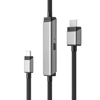 Adaptador de cable de vídeo ALOGIC ULCHDPD01-SGR 1 m USB Type-C HDMI + USB Plata