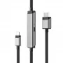 Adaptador de cable de vídeo ALOGIC ULCHDPD01-SGR 1 m USB Type-C HDMI + USB Plata