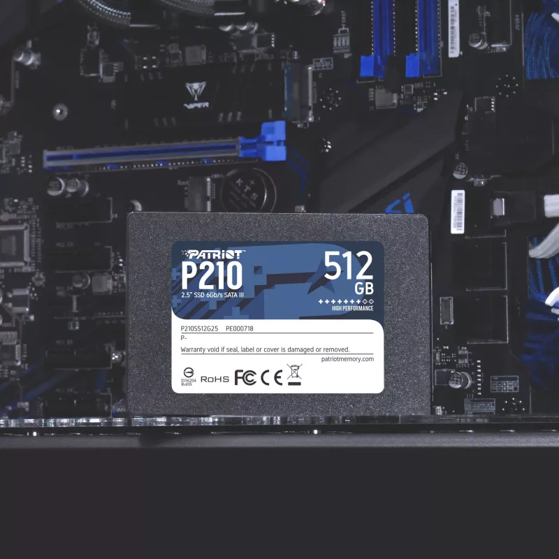 SSD SATA III de 2,5 pulgadas PATRIOT P210 512 GB – 500 MB/s lectura, 400 MB/s escritura