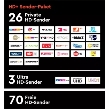 HD plus tarjeta HD+ incl. 12 meses de paquete de canales HD+