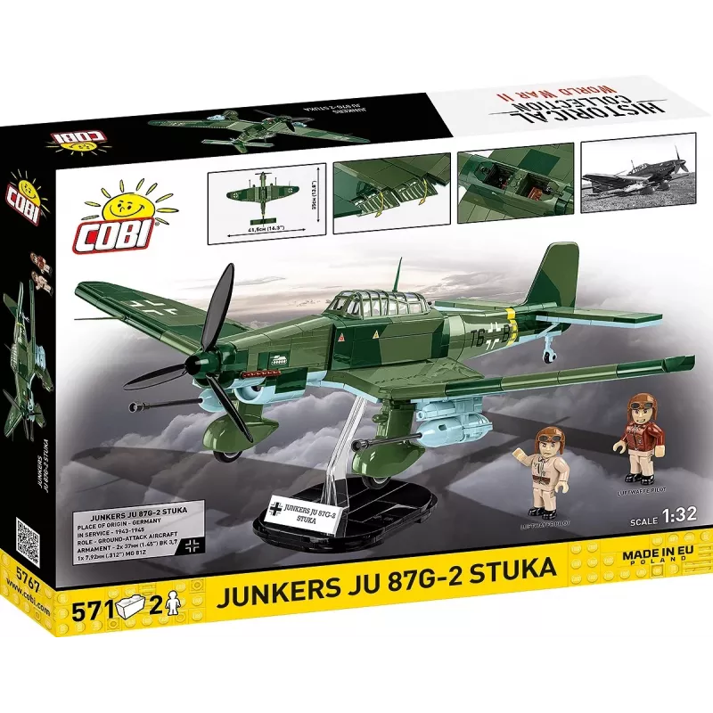 Set de construcción Cobi Blocks Junkers JU 87G-2 Stuka 571 piezas maqueta