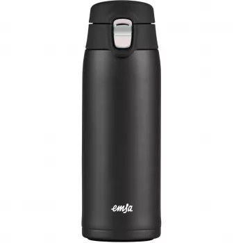 Vaso de viaje EMSA N2151700 0,4 L, negro mate, cierre flip