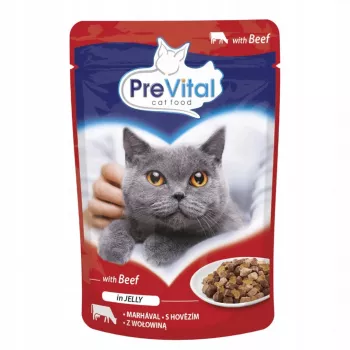 PREVITAL Ternera en gelatina - Comida húmeda para gatos - 100 g