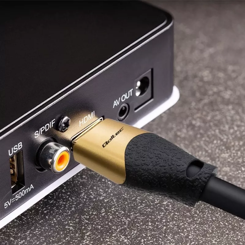 Qoltec 50356 cable HDMI v2.1 Ultra High Speed 8K | 60Hz | 28AWG | GOLD | 3m