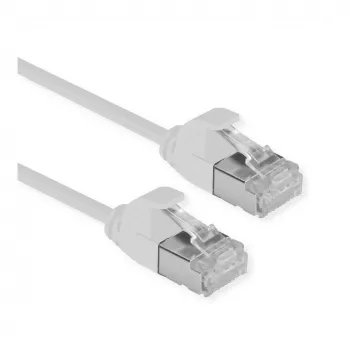 ROLINE GREEN cable de parcheo U/FTP Cat.6A (clase EA), LSOH, plano, gris, 1 m