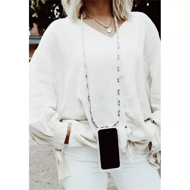 Collar Lookabe Snake Edition para iPhone XR, plata – accesorio portátil para teléfono