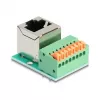 Adaptador de cable DeLOCK 90653 RJ45 regleta de conexión de 8 pines verde plateado