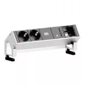 Bachmann DESK 2 Regleta 902.228, 4 tomas, cable de 20 cm, negro/blanco