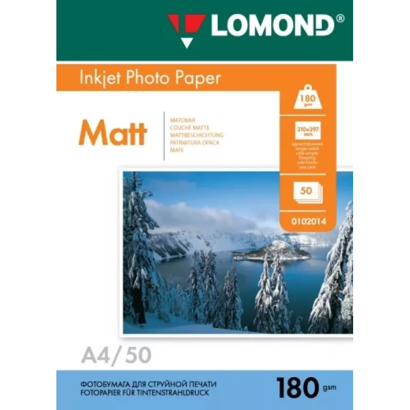 Papel fotográfico de inyección de tinta Lomond mate 180 g/m² A4, 50 hojas