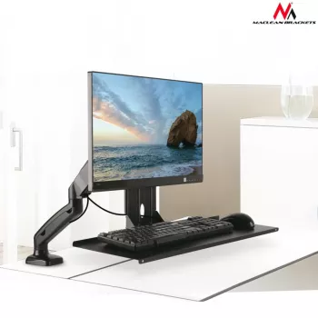Soporte de teclado Maclean, complemento para soporte de monitor, VESA 75x75, 100x100, MC-756