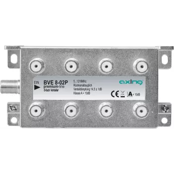 Axing BVE 8-02P - Divisor de cable - 5 - 1218 MHz - Gris - A - 14,5 dB - F (BVE802P)