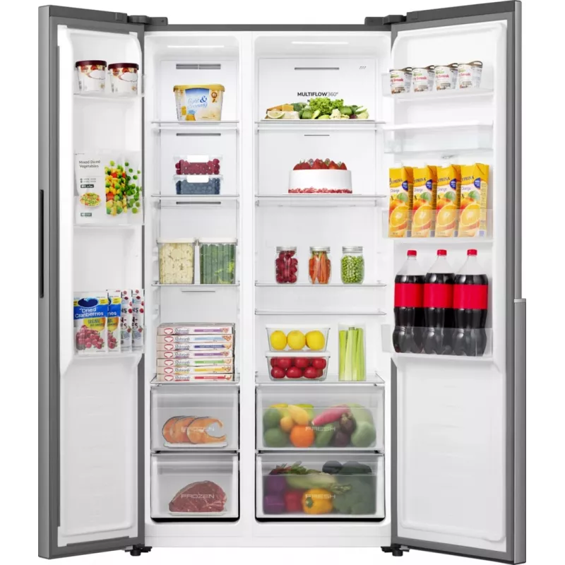 Gorenje HZF55082 NRS917E41XWD G400, Independiente, Puerta americana, Gris, 2 puerta(s), Táctil, LED