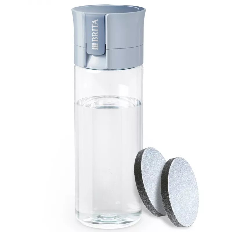 Botella filtrante BRITA Vital azul pastel 600 ml con 2 filtros MicroDisc, sin BPA, apta para lavavajillas