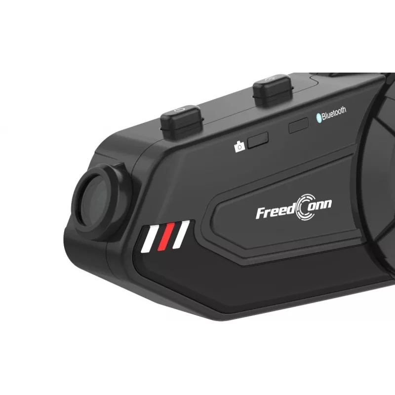 Headset FreedConn R1 PLUS E intercomunicador Bluetooth para moto, Bluetooth 5.0+EDR, alcance 1000 m, IP65, FM, vídeo 1080p, 30 h de conversación