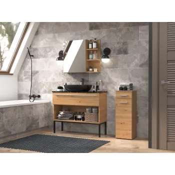 Topeshop NEL V DS ARTISAN armario de baño roble