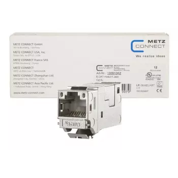 Conector hembra RJ45 METZ CONNECT 130910KZ Plata conector hembra 12 uds.