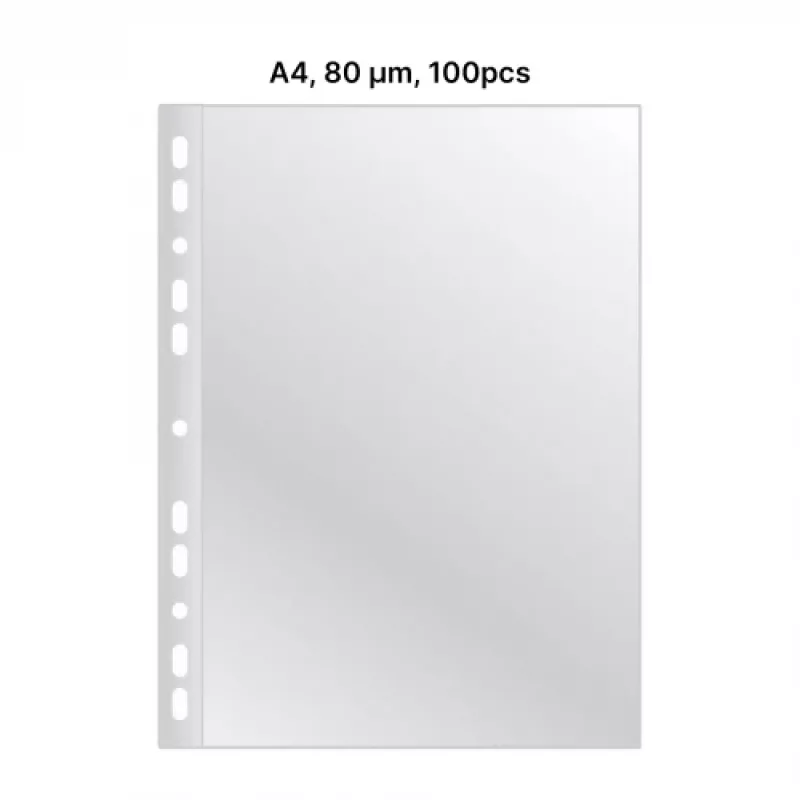 Fundas transparentes AD Class Cristal Clear A4 80 micras, 100 uds.