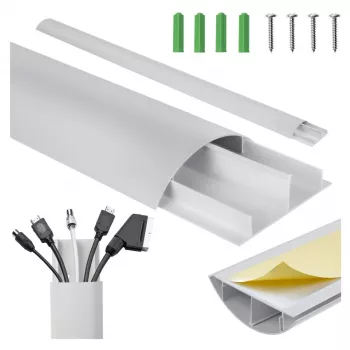 Canaleta para cables de aluminio MACLEAN MC-814 S, plateada – canal para cables de superficie