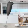 Clatronic MS 3089 Espumador de leche a pilas, negro/acero inoxidable