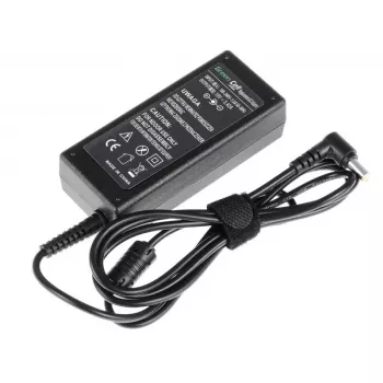 Fuente de alimentación Green Cell AD01P — 60 W, 19 V 3,42 A, fuente de alimentación para portátil para interiores, negro