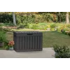 Caja de almacenamiento para exterior Keter Kentwood 190L — 190 litros, grafito, puerta abatible, 823×457×577 mm