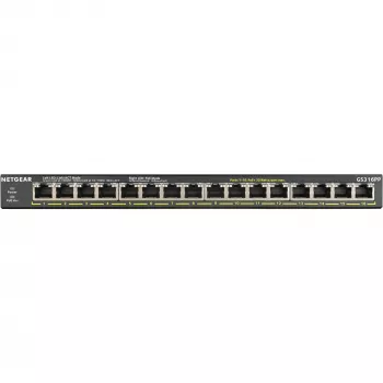 NETGEAR GS316PP Gigabit Ethernet no gestionado (10/100/1000) Power over Ethernet (PoE) Negro