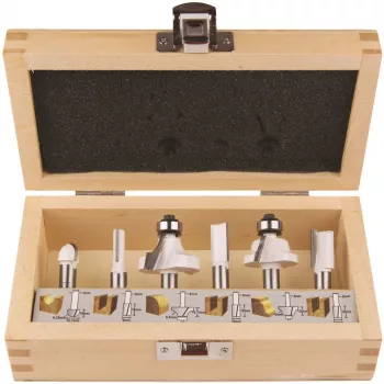 Makita - Juego de fresas - para plástico, madera maciza - 6 piezas (D-53540)