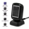Lector de códigos de barras fijo 1D/2D QOLTEC 50864, sensor LED, USB (con cable), negro, 145×85×80 mm