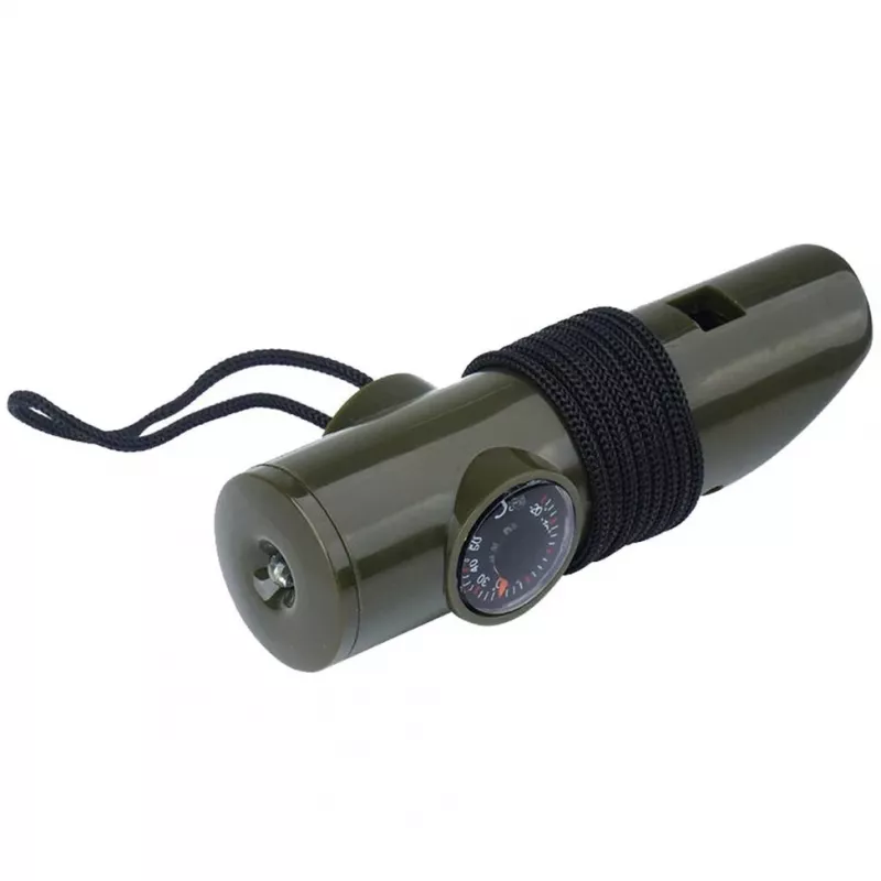 Mil-Tec SP.22073 silbato de supervivencia 6 en 1, verde oliva