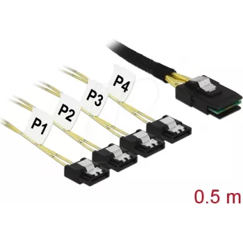 Cable DeLOCK 85800 Mini SAS SFF-8087 0,5 m negro