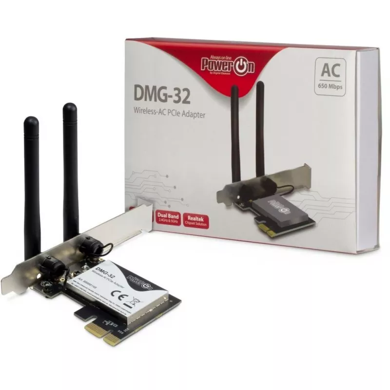 Inter-Tech DMG-32 - Interno - Inalámbrico - PCI Express - Wi-Fi - 650 Mbit/s - negro - plateado (88888148)