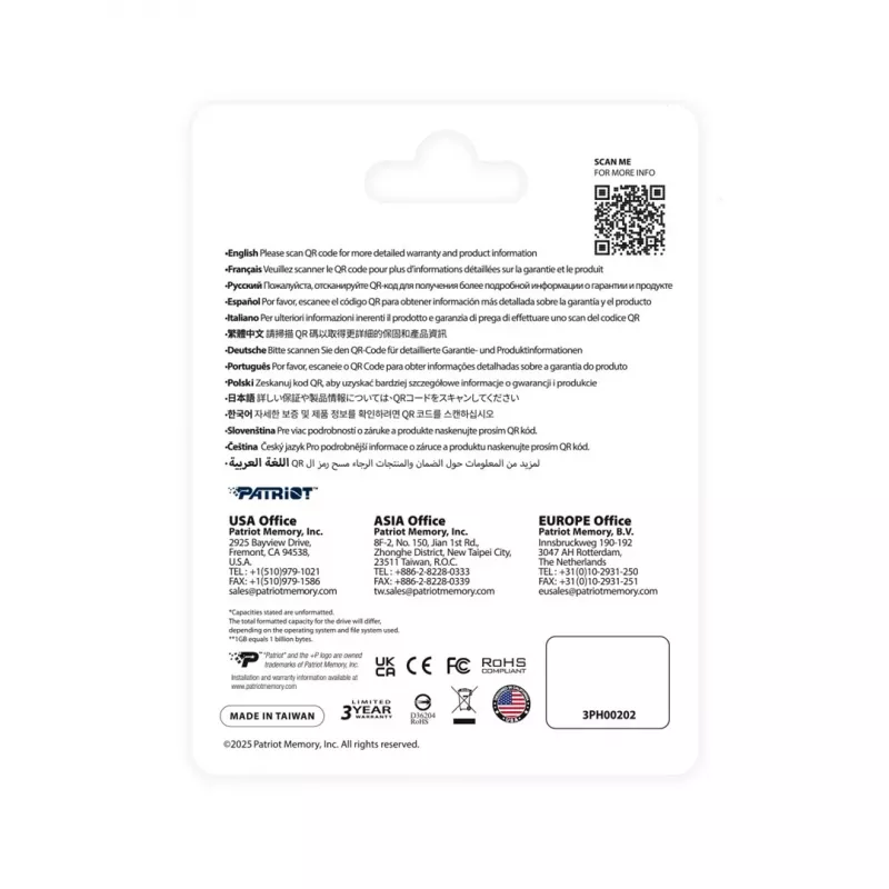 Memoria USB PATRIOT PS128GT560DS5D 128 GB USB 3.2 (USB-A / USB-C) Swivel aleación de zinc plata