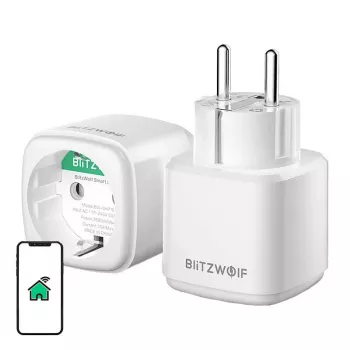 Enchufe inteligente BlitzWolf BW-SHP15 ZigBee 3680W — enchufe empotrable compatible con Wi-Fi/ZigBee