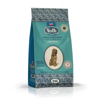 FOLK Razas medianas y grandes Tradicional estofado de caza de Masuria con remolacha y arándanos rojos - Comida seca para perros - 12 kg