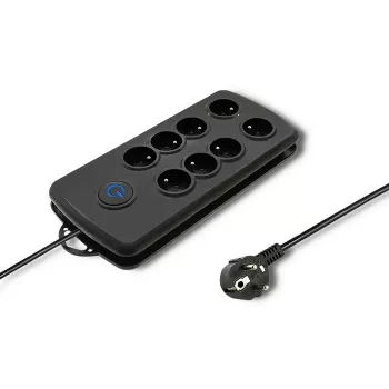 Protector de sobretensión Qoltec 50161 negro 8 tomas AC 230 V