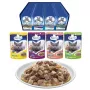 PREVITAL Cat Food Mix 4 Flavors comida húmeda para gatos adultos esterilizados, pollo, ternera, salmón, aves, 96 x 100 g (9,6 kg)