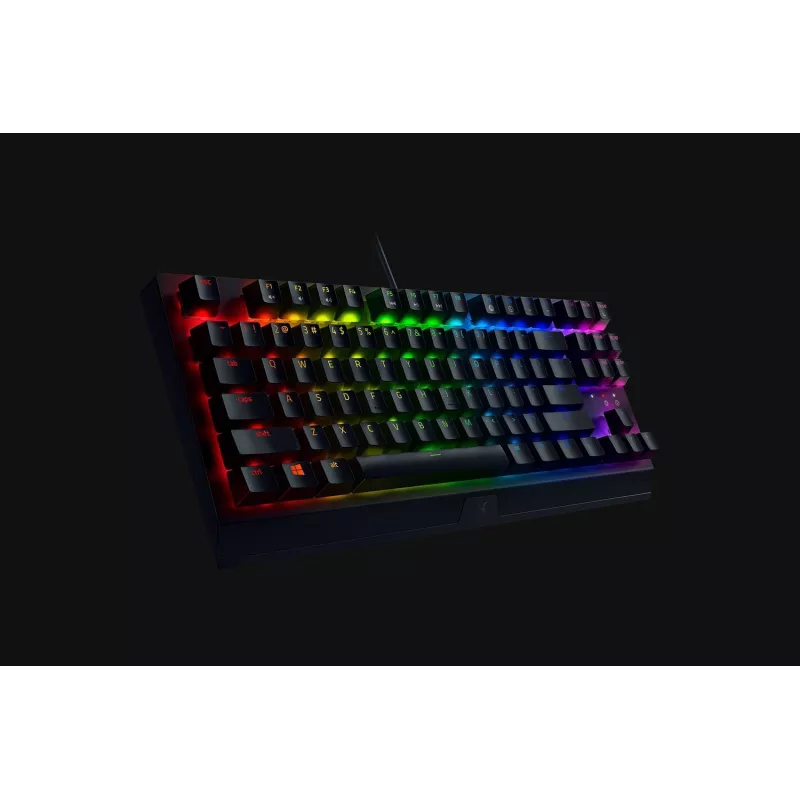 Teclado mecánico gaming Razer BlackWidow V3 Tenkeyless — USB, QWERTY US, interruptores Razer Yellow, retroiluminación RGB, negro