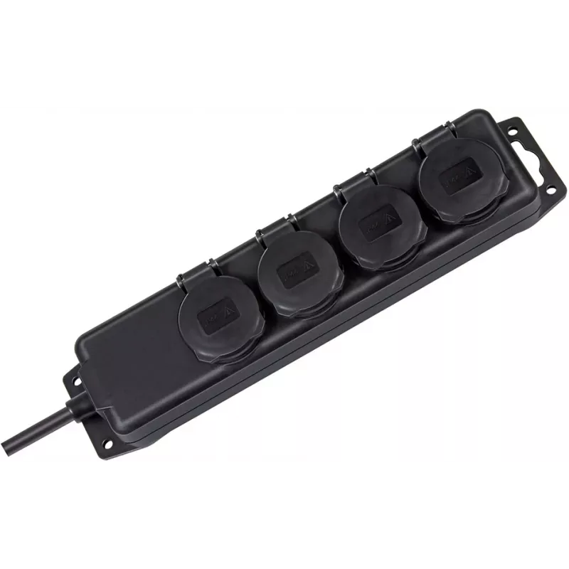 Base de enchufe de alargador Brennenstuhl IP44 4 tomas negro 2,0 m H07RN-F 3G1,5 - Alargador - AC 230 V - Tomas de salida: 4 - 2 m (1159960)