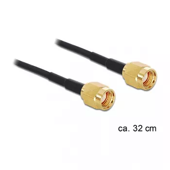 Cable coaxial DeLOCK 88475 0,32 m RP-SMA dorado negro